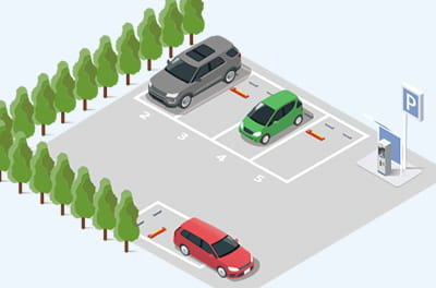 平面小規模駐車場（～10台）イラスト